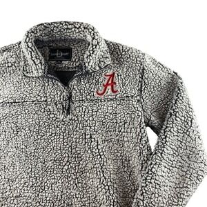 Boxercraft Alabama Crimson Tide Sherpa Fleece Quarter Zip Pullover Grey Mens M